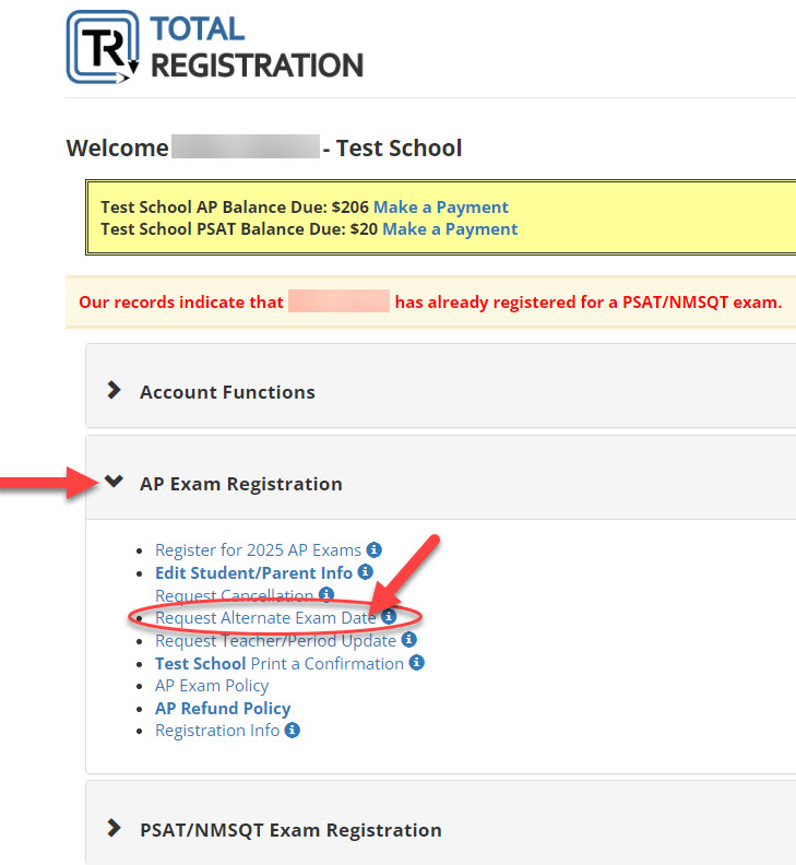 student dashboard Request Alt Exam.jpg