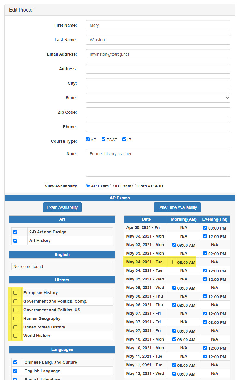 Setting up Proctors Total Registration Support